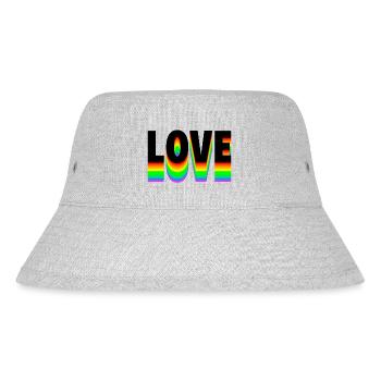 Love Text Regenbogen - Stanley/Stella recycelter Bucket Hat - Grau meliert - Vorne