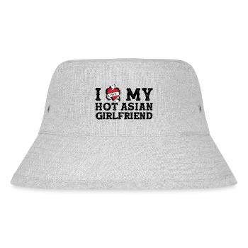 Ich liebe meine heiße asiatische Freundin - ich herze meine - Stanley/Stella recycelter Bucket Hat - Grau meliert - Vorne