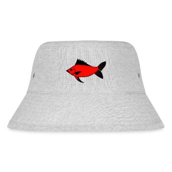 Expressionistischer Roter Trommler Fisch (Redfish) - Stanley/Stella recycelter Bucket Hat - Grau meliert - Vorne