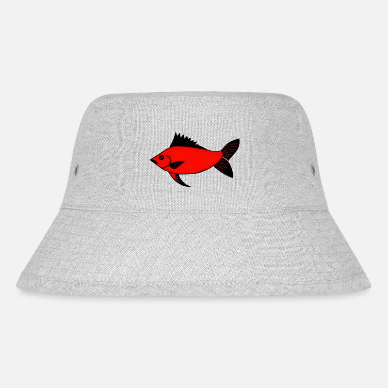 Poisson tambour rouge expressionniste (sébaste) - Bob recyclé Stanley/Stella - gris chiné