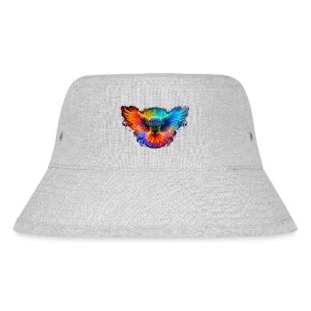 Regenbogen Eulenherz Kunst - Stanley/Stella recycelter Bucket Hat - Grau meliert - Vorne