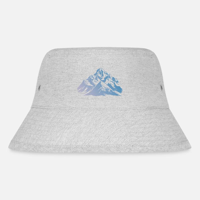 Berge Symbol Wandern - Stanley/Stella recycelter Bucket Hat - Grau meliert