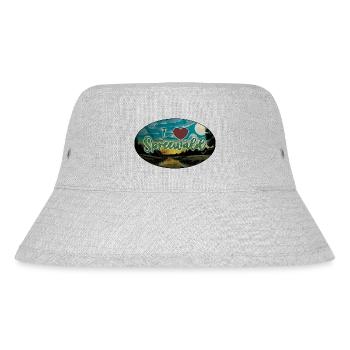 I Heart Spreewald grunge - Stanley/Stella recycelter Bucket Hat - Grau meliert - Vorne
