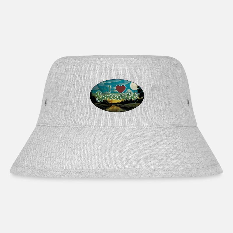 I Heart Spreewald grunge - Stanley/Stella recycelter Bucket Hat - Grau meliert