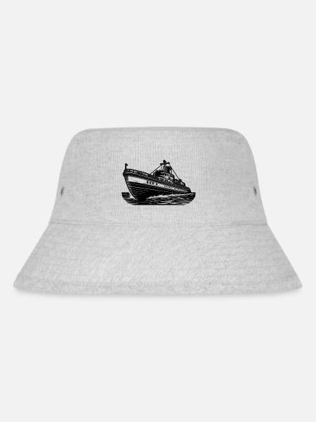 Schnittiges Hochseeschiff Kutter Schlepper - Stanley/Stella recycelter Bucket Hat - Grau meliert