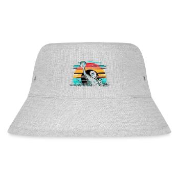 Retro Wasserball Spieler Aquatic Polo Sport - Stanley/Stella recycelter Bucket Hat - Grau meliert - Vorne