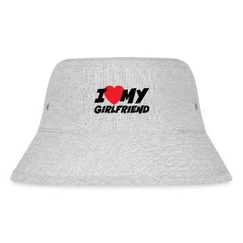 I Love my Girlfriend - Stanley/Stella Recycled Bucket Hat - heather grey - Front