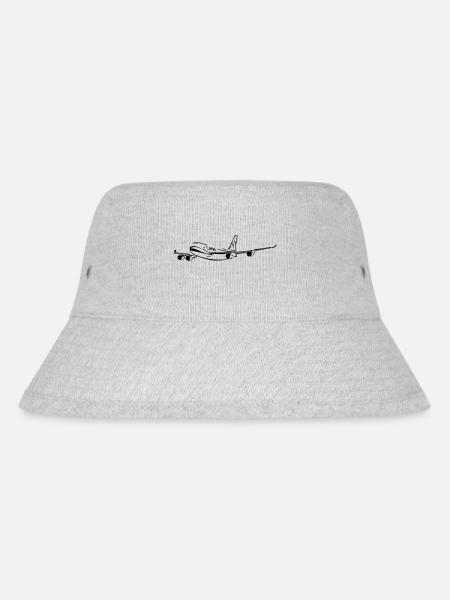Flugzeug - Stanley/Stella recycelter Bucket Hat - Grau meliert
