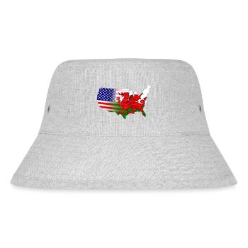 American Welsh Flag - Stanley/Stella Recycled Bucket Hat - heather grey - Front