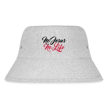 No jesus no life team crew friends live faith chri - Stanley/Stella Recycled Bucket Hat - heather grey - Front