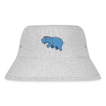 Friendly hippo - Stanley/Stella Recycled Bucket Hat - heather grey - Front