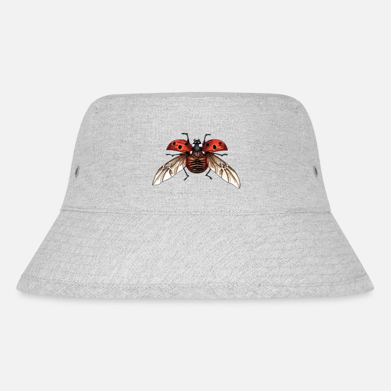 Großer Marienkäfer - Riesiger Marienkäfer - Stanley/Stella recycelter Bucket Hat - Grau meliert