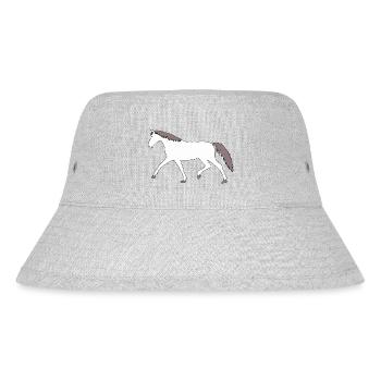 Pferd Schimmel Pferde Wallach Pferdehof Pony Kind - Stanley/Stella recycelter Bucket Hat - Grau meliert - Vorne