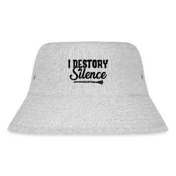 Oboe I Destroy Silence Oboe Basoonist Marching Ban - Stanley/Stella Recycled Bucket Hat - heather grey - Front