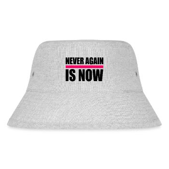 Never again is now - Stanley/Stella recycelter Bucket Hat - Grau meliert - Vorne
