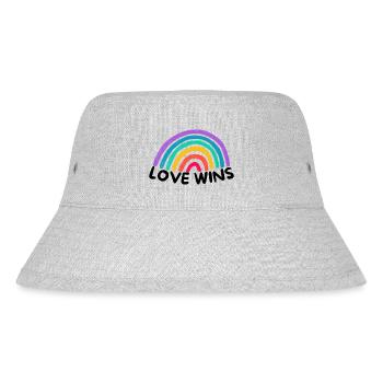 Love Graphic Love gewinnt Rainbow - Stanley/Stella recycelter Bucket Hat - Grau meliert - Vorne