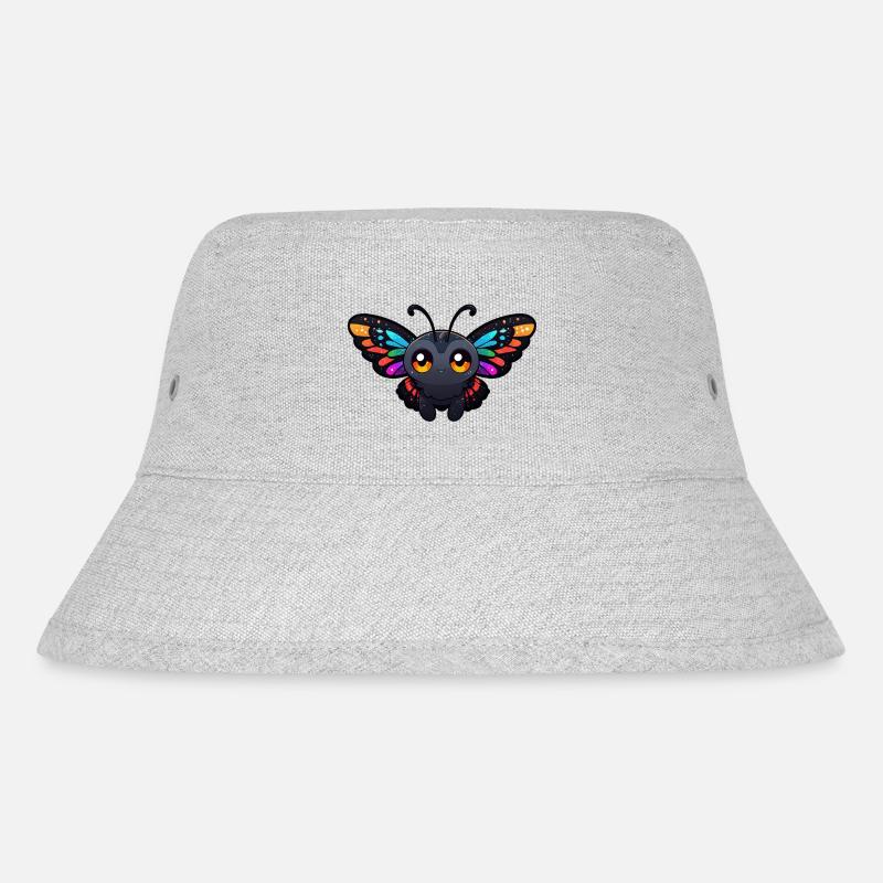 lustiger Schmetterling - Stanley/Stella recycelter Bucket Hat - Grau meliert