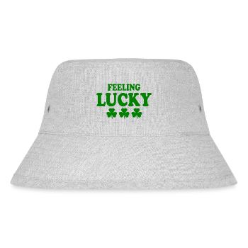 feeling lucky - Stanley/Stella recycelter Bucket Hat - Grau meliert - Vorne