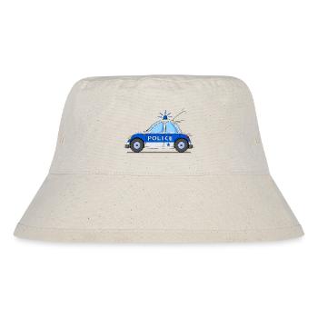 Polizeiauto Police Blau - Stanley/Stella recycelter Bucket Hat - Naturweiß - Vorne