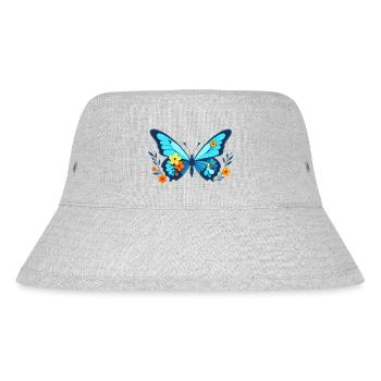 Falter mit Blumen - Stanley/Stella recycelter Bucket Hat - Grau meliert - Vorne