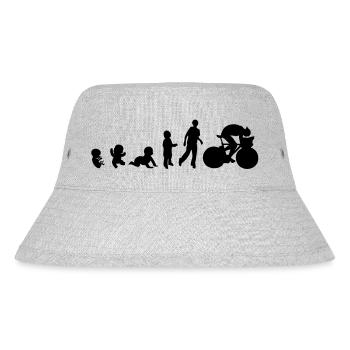 Evolution Mensch mann Sportarten cycling - Stanley/Stella recycelter Bucket Hat - Grau meliert - Vorne