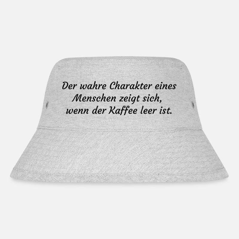 Der wahre Charakter eines... - Lustiger Spruch - Stanley/Stella recycelter Bucket Hat - Grau meliert