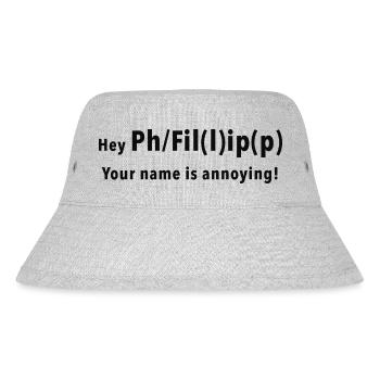 Philipp Philip Filip Phillipp Phillip ENG Version - Stanley/Stella recycelter Bucket Hat - Grau meliert - Vorne