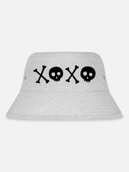 XOXO black skull - Stanley/Stella Recycled Bucket Hat - heather grey