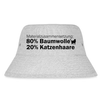 Materialzusammensetzung: 80% Baumwolle, 20% Katzen - Stanley/Stella recycelter Bucket Hat - Grau meliert - Vorne