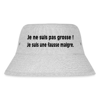 Ich bin ein falsches, dünnes Mädchen - Stanley/Stella recycelter Bucket Hat - Grau meliert - Vorne