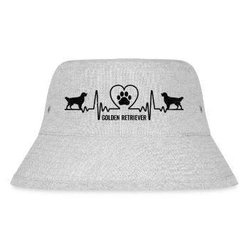 Heartbeat Golden Retriever GR Dog Retrievers - Stanley/Stella Recycled Bucket Hat - heather grey - Front