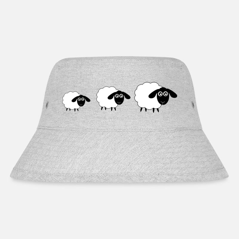 Schafe - Stanley/Stella recycelter Bucket Hat - Grau meliert
