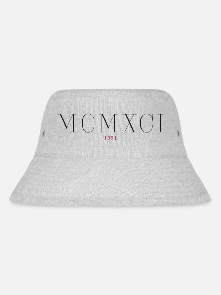 Römischezahl Geburtsjahr Made in 1991 - Stanley/Stella recycelter Bucket Hat - Grau meliert