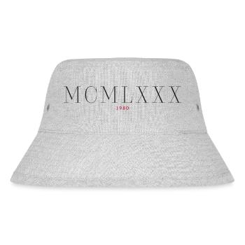 Roman numeral Year of birth Made in 1980 - Stanley/Stella Recycled Bucket Hat - heather grey - Front
