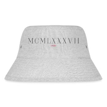 Roman numeral Year of birth Made in 1987 - Stanley/Stella Recycled Bucket Hat - heather grey - Front