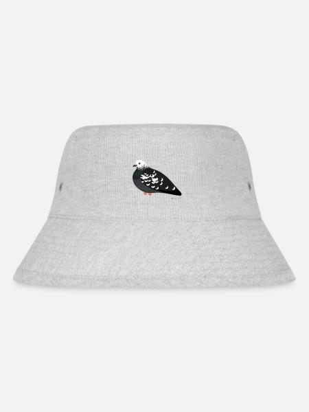 "Teddy" The city pigeon with a white head - Stanley/Stella Recycled Bucket Hat - heather grey