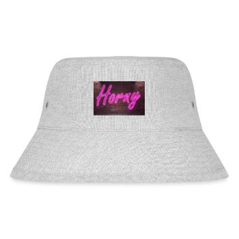 Neon sign Horny on brick wall - Stanley/Stella Recycled Bucket Hat - heather grey - Front
