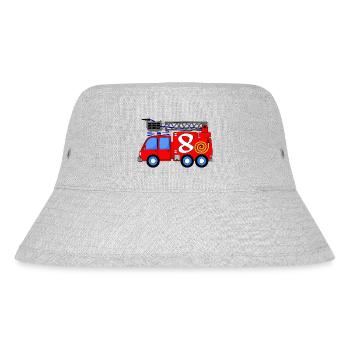Fire engine 8 birthday children - Stanley/Stella Recycled Bucket Hat - heather grey - Front
