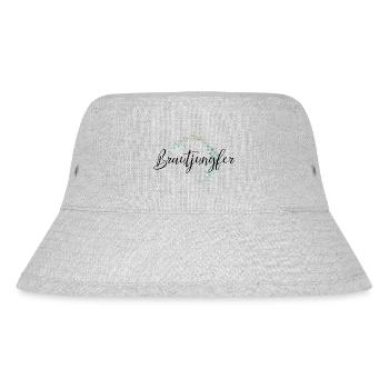 Brautjungfer Schriftzug für JGA / Hochzeit - Stanley/Stella recycelter Bucket Hat - Grau meliert - Vorne