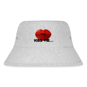 KISS ME - Stanley/Stella recycelter Bucket Hat - Grau meliert - Vorne