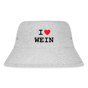 Ich liebe Wein - Stanley/Stella recycelter Bucket Hat - Grau meliert - Vorne