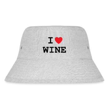 I love wine - T-shirt with heart - Stanley/Stella Recycled Bucket Hat - heather grey - Front