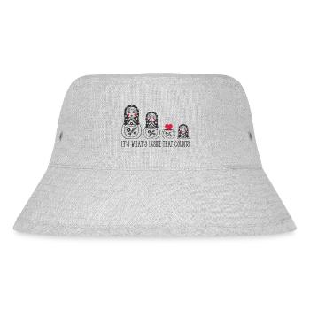 Russian Matryoshka Doll Saying Heart Love - Stanley/Stella Recycled Bucket Hat - heather grey - Front