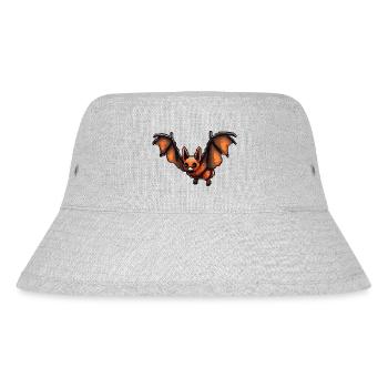 Flughund im Retrogaming Stil der 90er Jahre - Stanley/Stella recycelter Bucket Hat - Grau meliert - Vorne