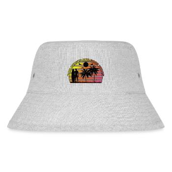 Surfer T-Shirt aus weichem Jersey und Sommer Vibes - Stanley/Stella recycelter Bucket Hat - Grau meliert - Vorne