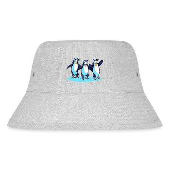 Penguins celebrate - Stanley/Stella Recycled Bucket Hat - heather grey - Front
