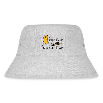 Ernussflips mit Flop - Stanley/Stella recycelter Bucket Hat - Grau meliert - Vorne