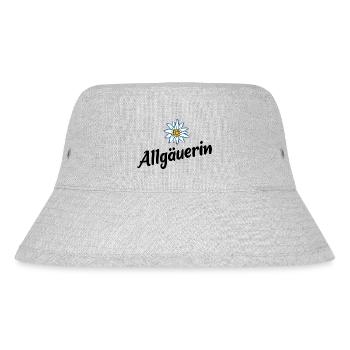Allgäuerin - Alpen Edelweiß aus dem Allgäu - Stanley/Stella recycelter Bucket Hat - Grau meliert - Vorne