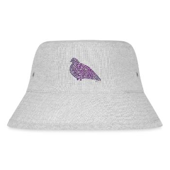 Leo Pattern and Doves - Pigeon Flair in Purple - Stanley/Stella Recycled Bucket Hat - heather grey - Front