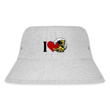 I Love Beer - Stanley/Stella recycelter Bucket Hat - Grau meliert - Vorne